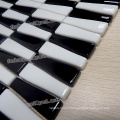 chinese supplier Strip mixed black and white Glazed crystal glass mosaic tile